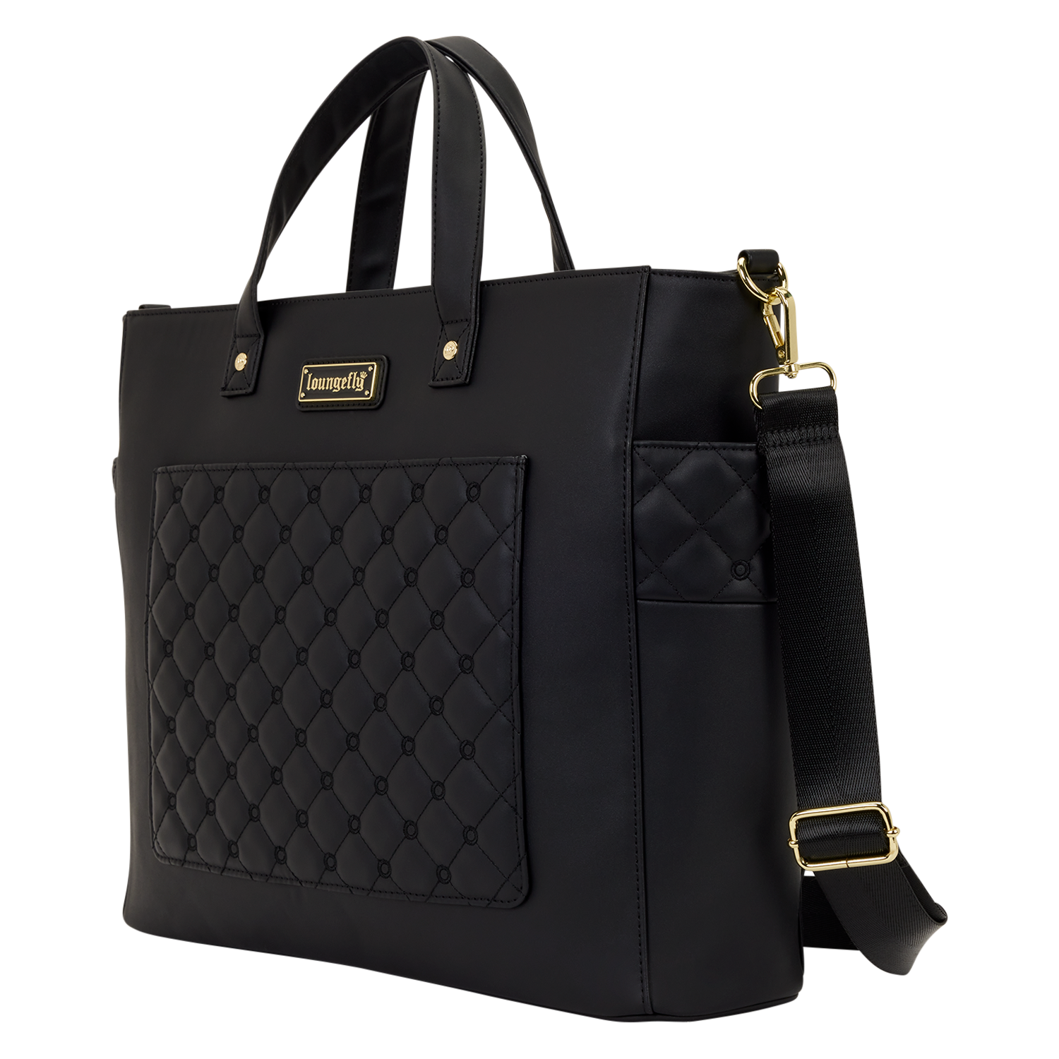 Loungefly The Mo Black Convertible Backpack & Tote Crossbody Pin Trader Bag - Image 5