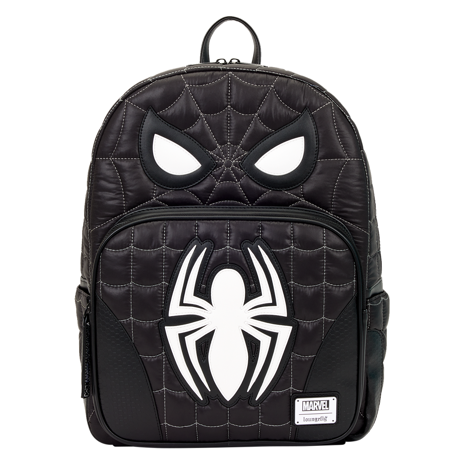 Spider-Man Black & White Suit Cosplay Quilted Full-Size Backpack