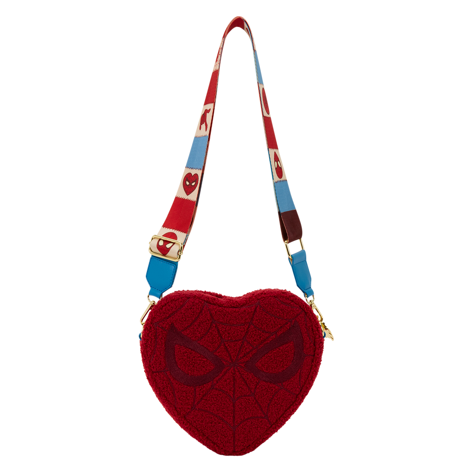 Spider-Man Sherpa Heart Shaped Crossbody Bag