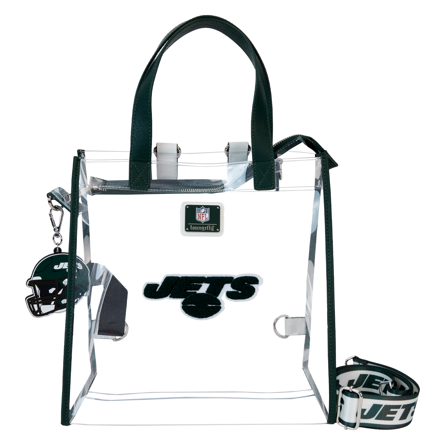 NFL New York Jets Clear Convertible Backpack & Tote Crossbody Stadium Bag