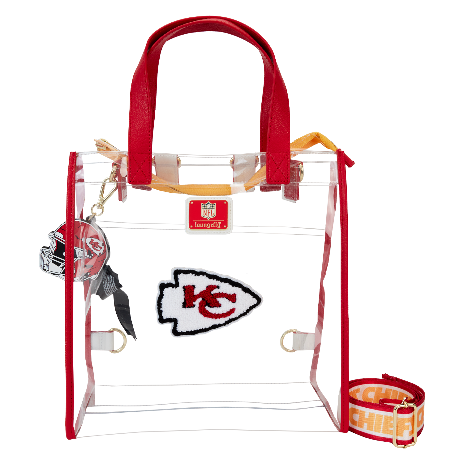 NFL Kansas City Chiefs Clear Convertible Backpack & Tote Crossbody Stadium Bag