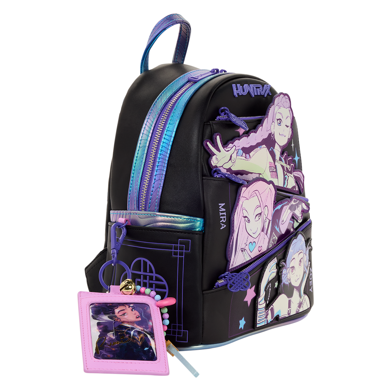 KPop Demon Hunters HUNTR/X Mini Backpack with Photo Card Charm - Image 6