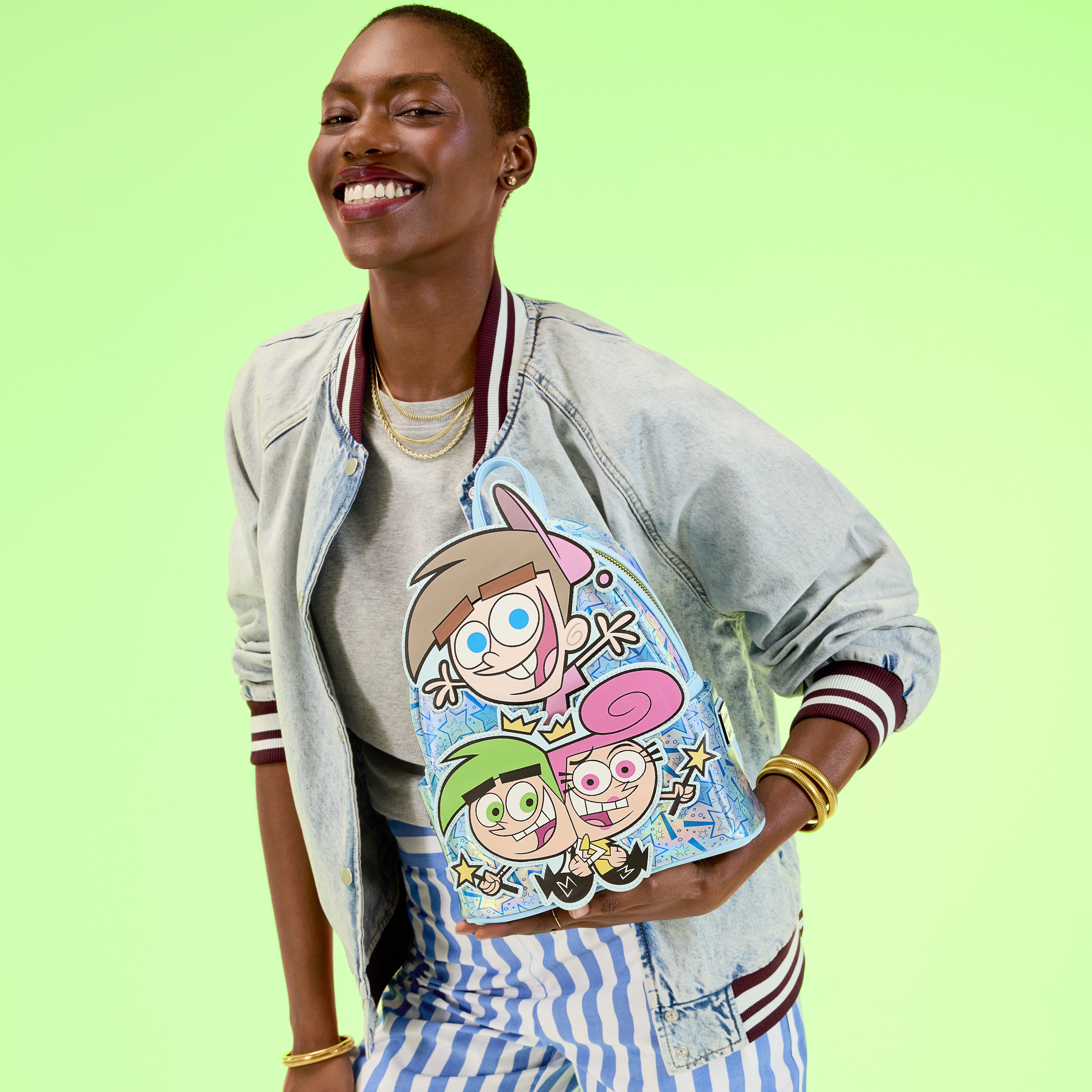 NYCC Limited Edition The Fairly OddParents Timmy, Cosmo, & Wanda Glow Mini Backpack - Image 2