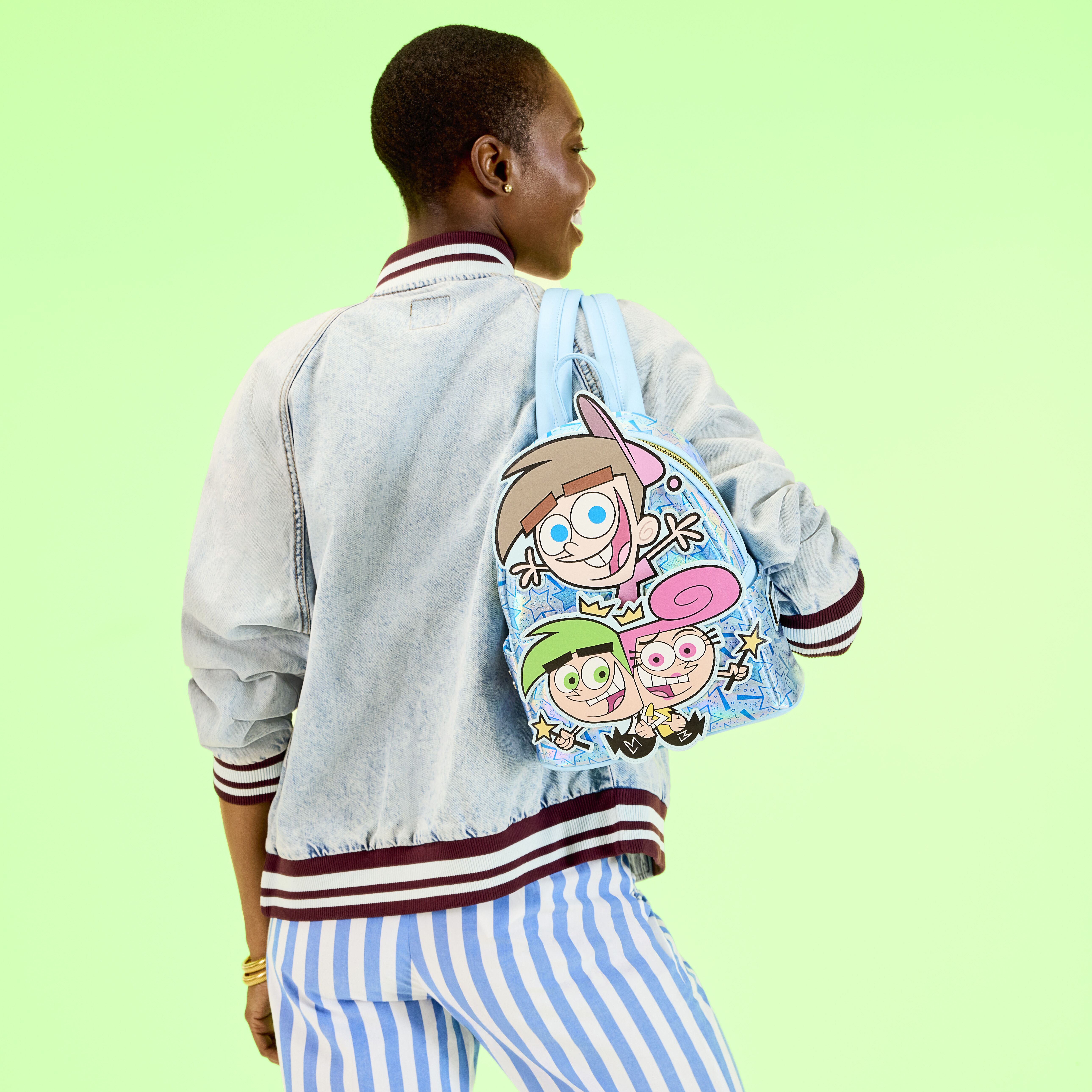 NYCC Limited Edition The Fairly OddParents Timmy, Cosmo, & Wanda Glow Mini Backpack - Image 3