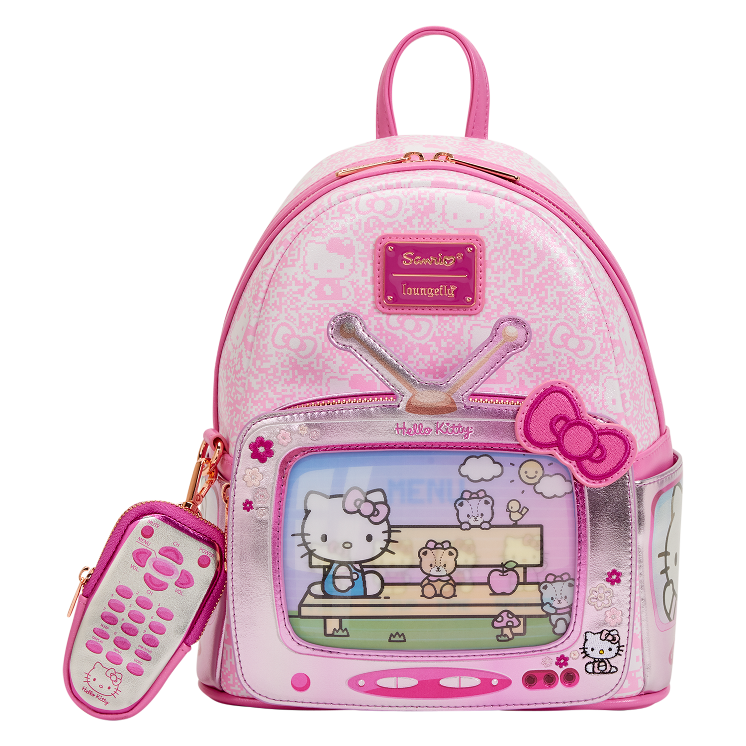 Sanrio Exclusive Hello Kitty Vintage TV Lenticular Mini Backpack with Coin Bag