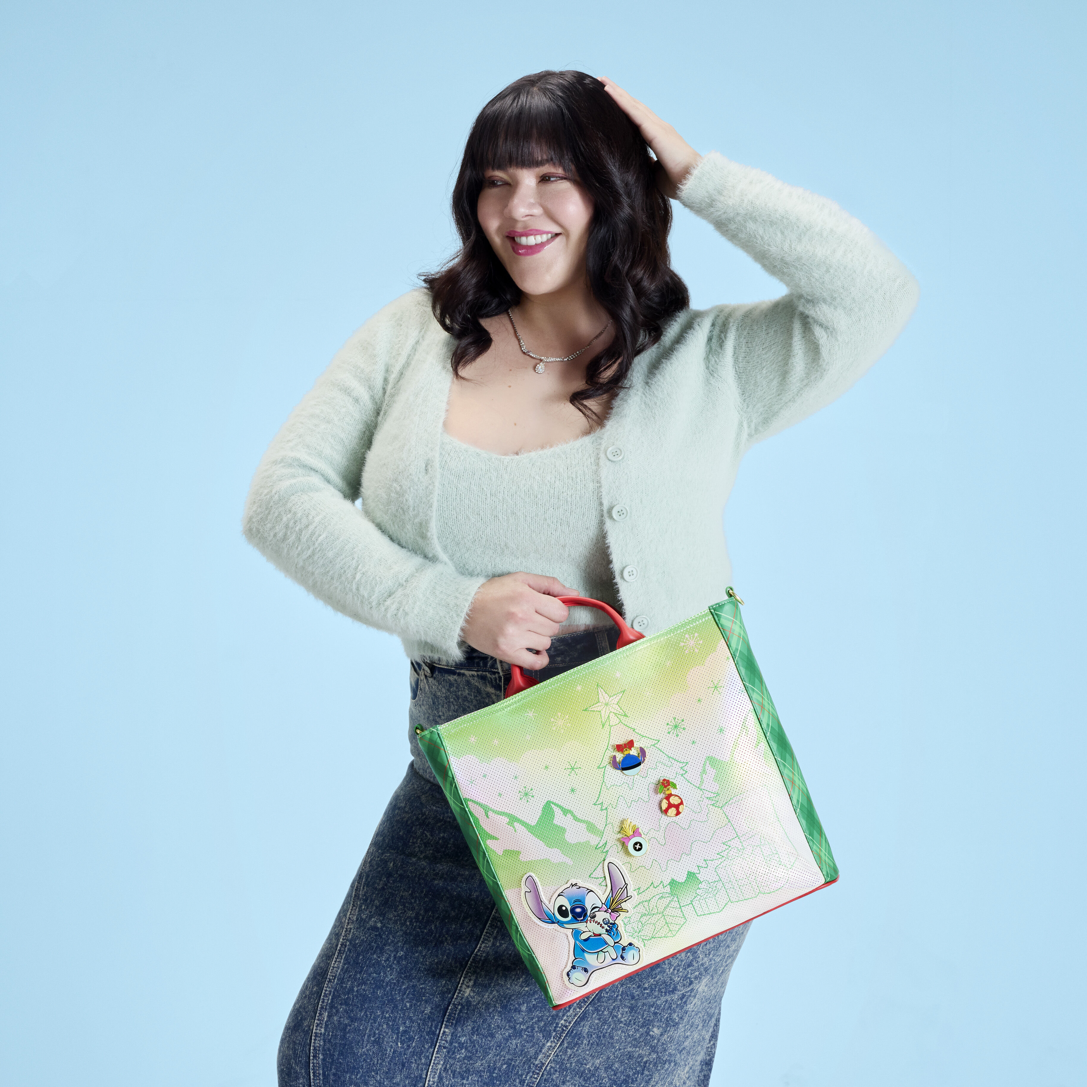 Lilo & Stitch Holiday Tote Pin Trader Crossbody Bag - Image 2