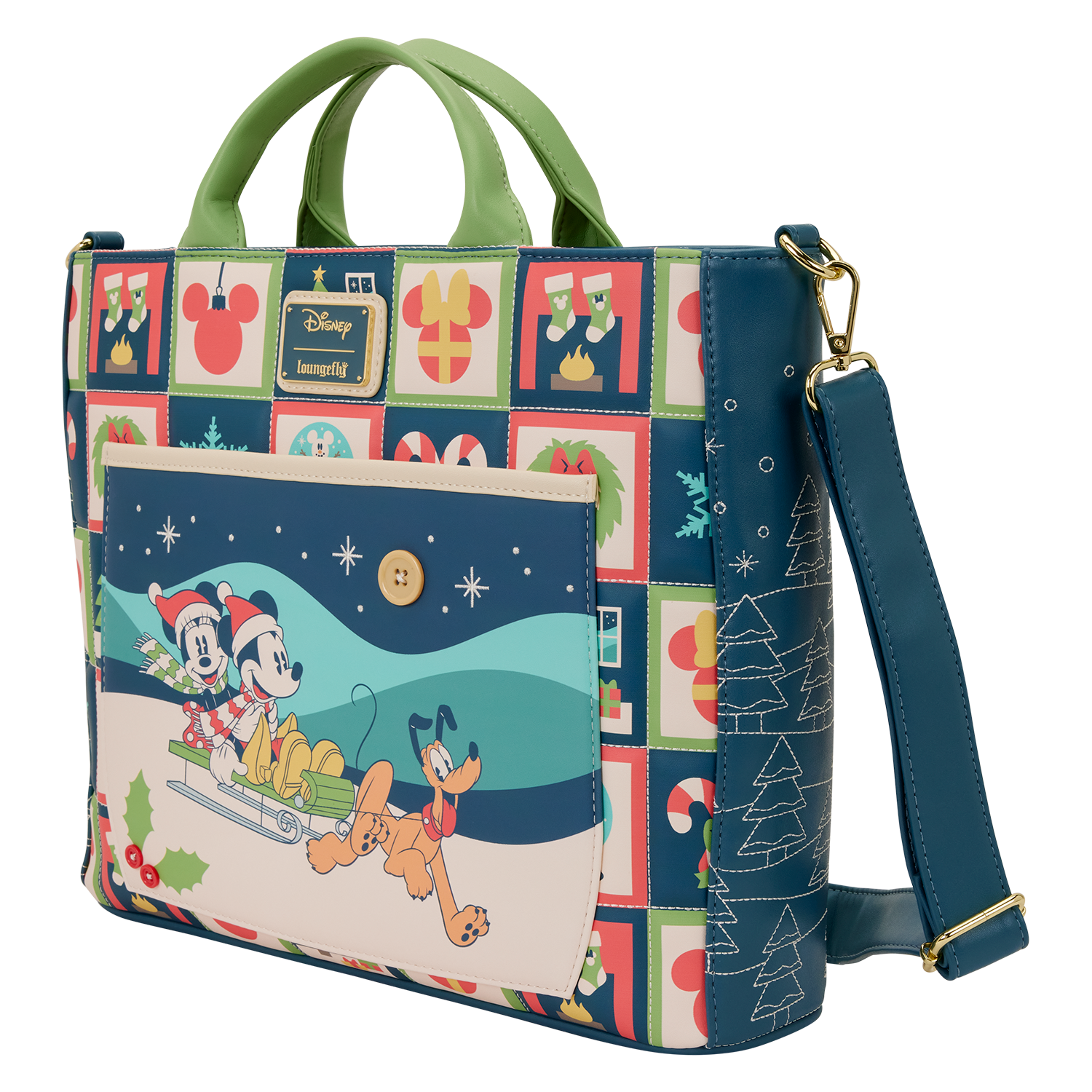 Mickey & Friends Holiday Convertible Backpack & Tote Crossbody Bag - Image 4